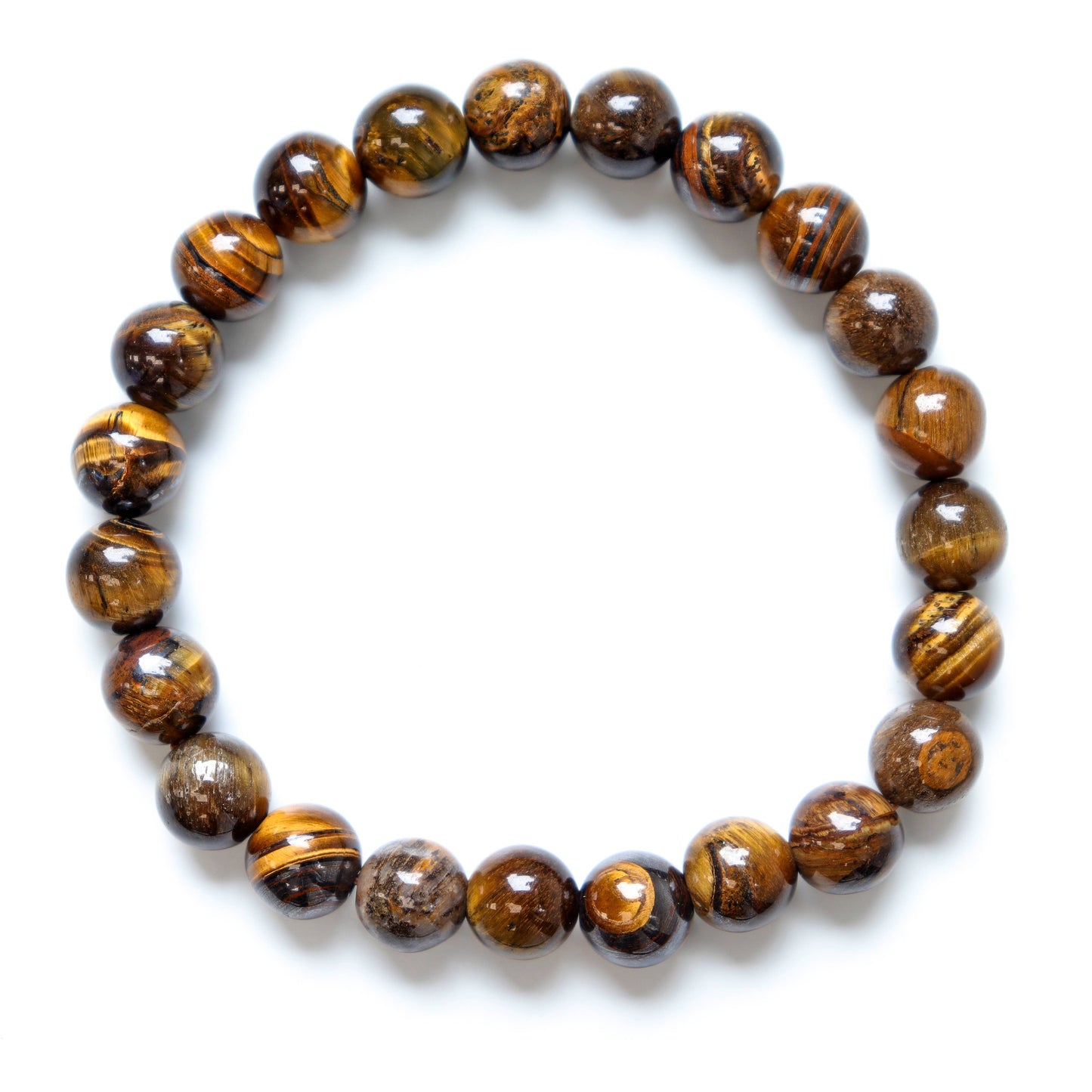Golden Tiger's Eye Round Beaded Bracelet