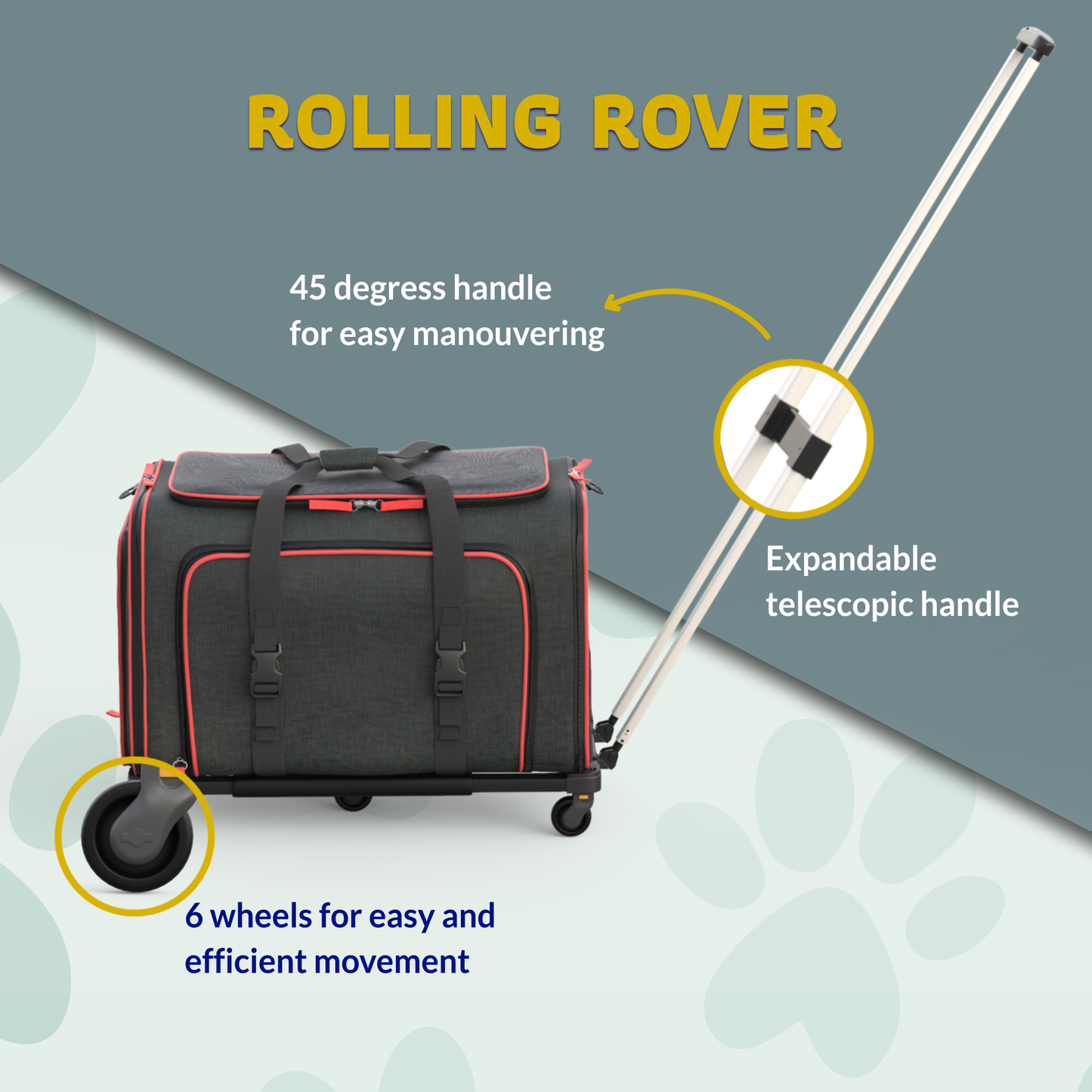 Katziela Rolling Rover Airline Compliant Expandable Wheeled Carrier