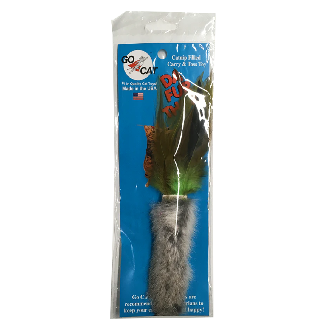 Go Cat Da Fur Thing — Rabbit Fur & Feather Cat Wand Toy
