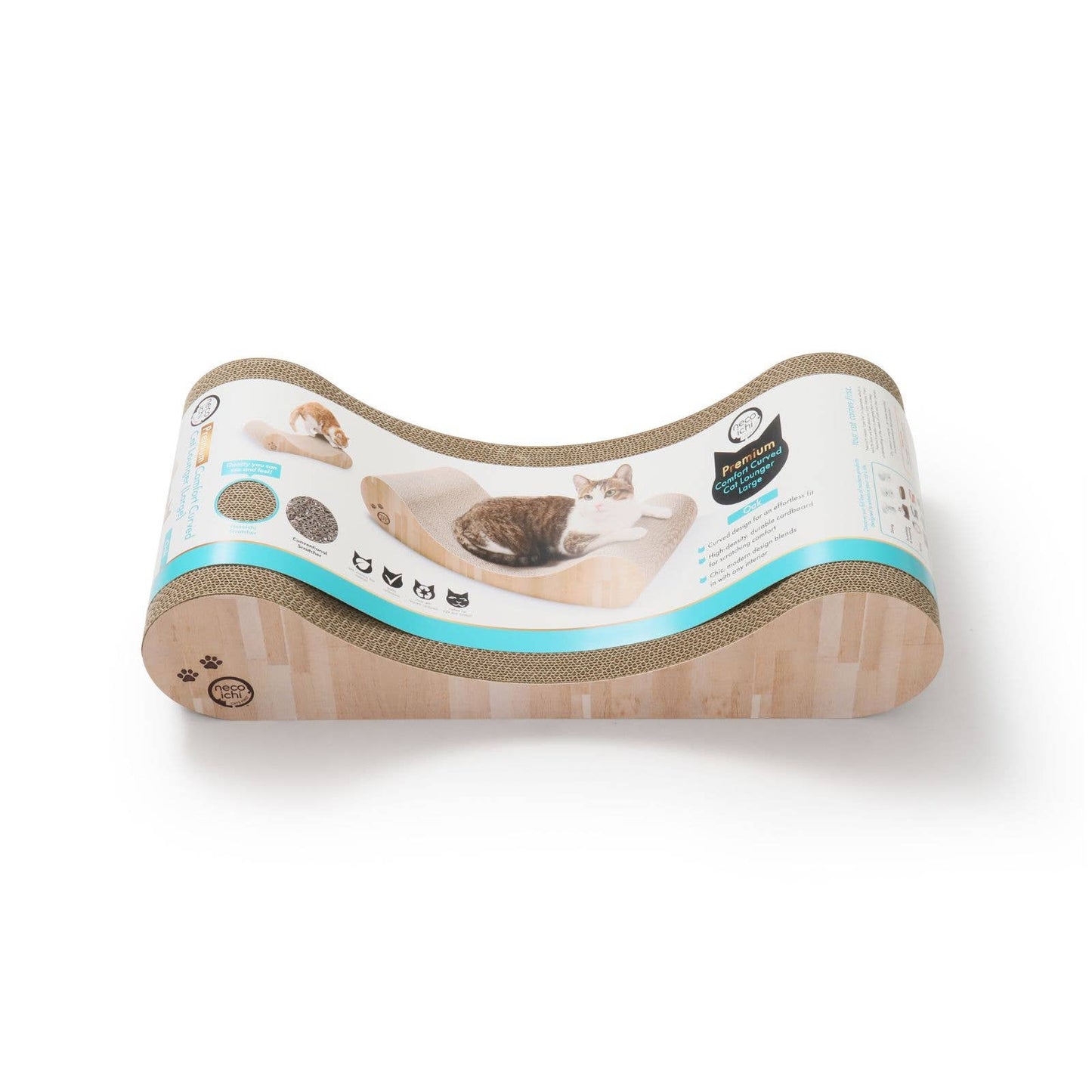Premium Comfort Curved Cat Lounger Large (Oak)