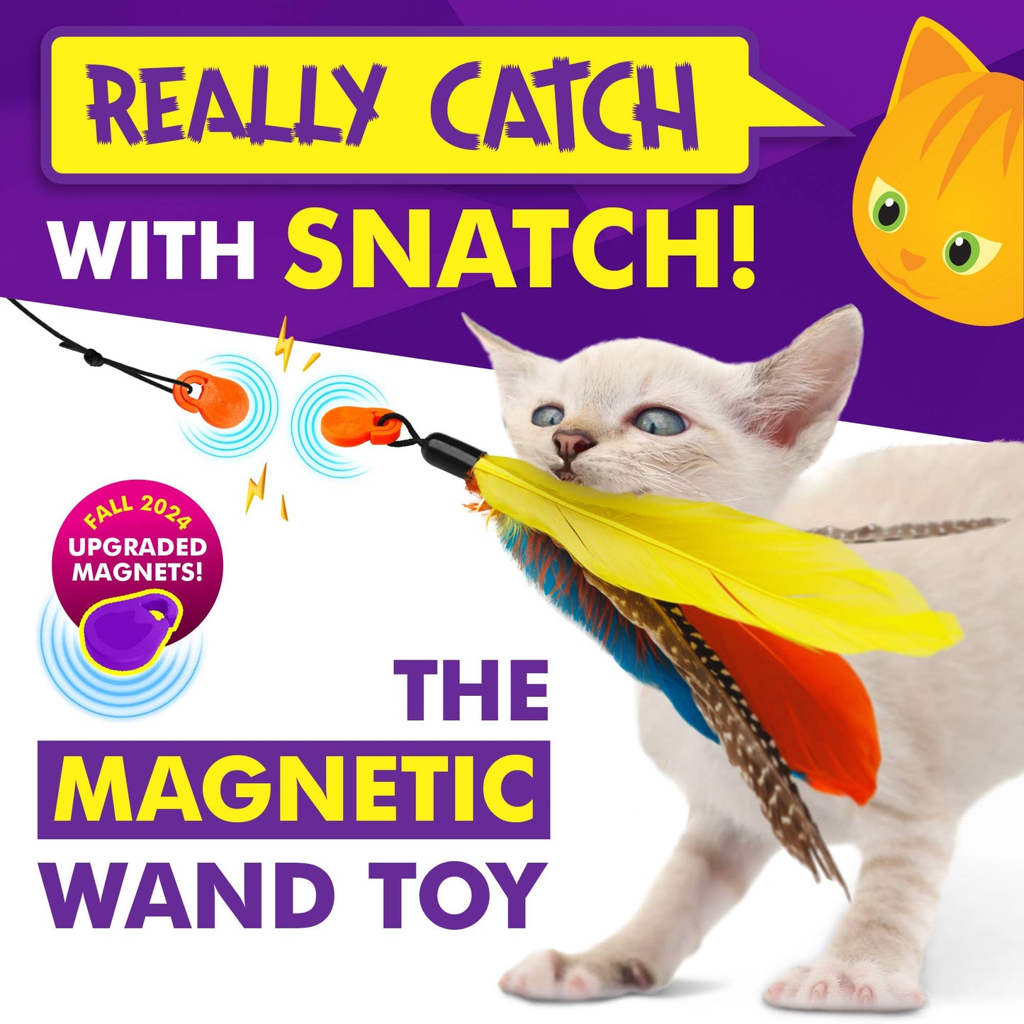 Cat Amazing SNATCH – Magnetic Wand Toy – Really Catch!