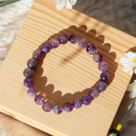 Amethyst Round Beaded Bracelet
